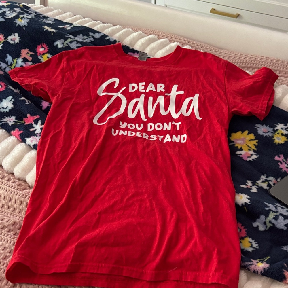 Gildan Red Kids Tee with Santa Print
